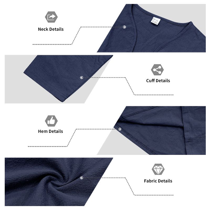 Maglietta a maniche lunghe da uomo in lino, casual, traspirante, con scollo a V, taglia grande, nuova collezione autunno-inverno_voghion.com