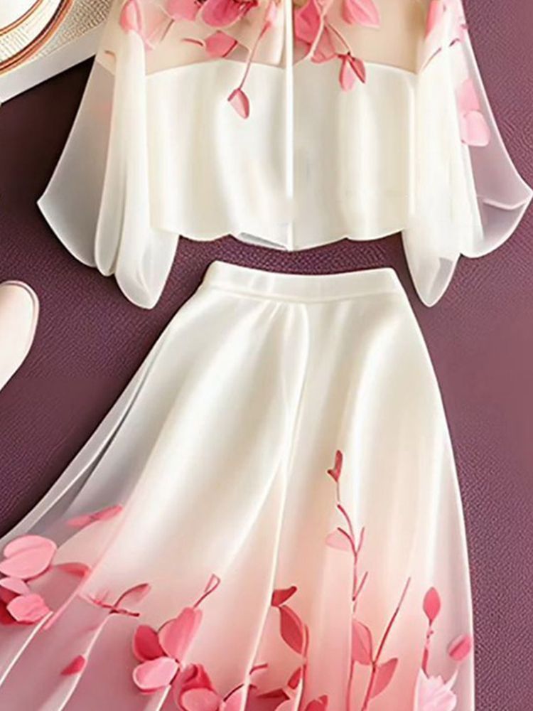 Women's Summer Two Piece Suits - Pear Shape Slimming Skirt Set With Pleated Design, Lightweight Luxury Outfit For Office, Date & Vacation_voghion.com