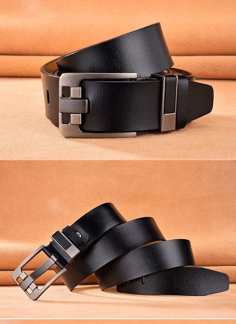 HEIßER Gürtel Männlich Mode Herren Designer Rindsleder Gürtel für Jeans Echtlederband Dornschließe Übergröße 140 150 160 170cm_voghion.com