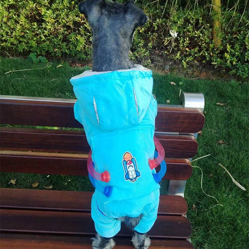 Pet Thick Coat Space Suit Dog Thickened Down Anti-Lost Glowing Winter Cotton Jacket_voghion.com