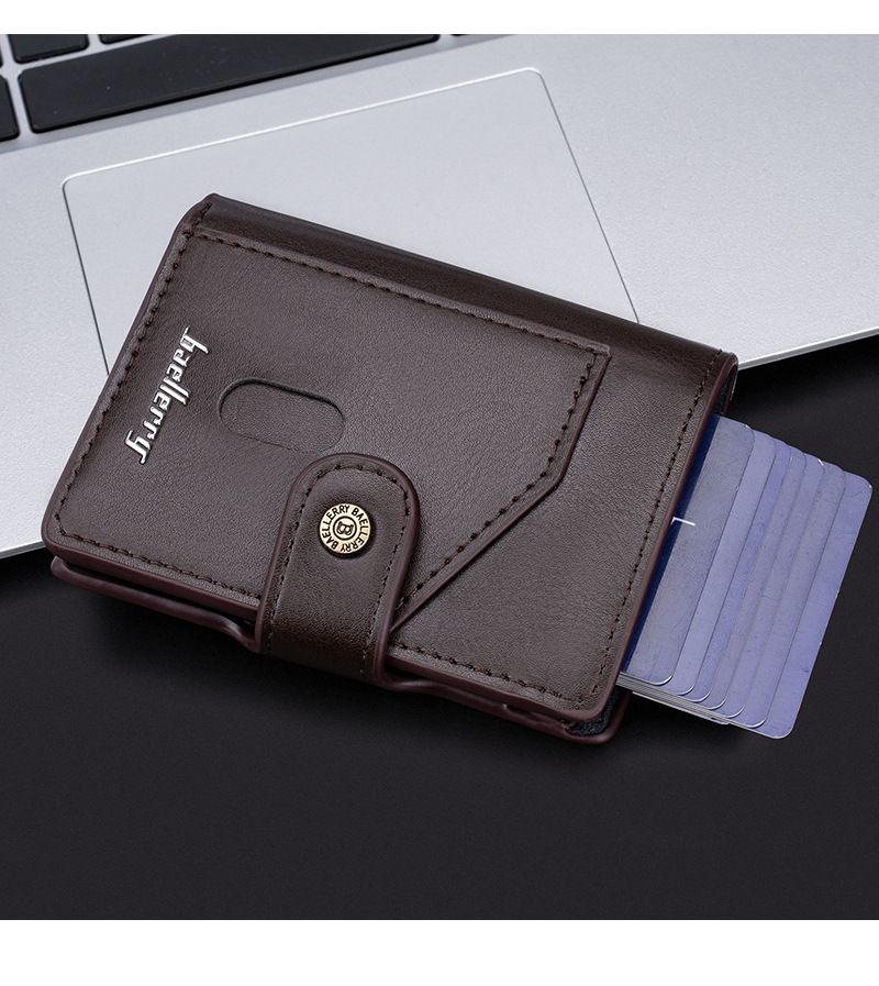 Baellerry nové RFID pánské pouzdro na karty s přezkou, automatické pouzdro na karty, peněženka_voghion.com