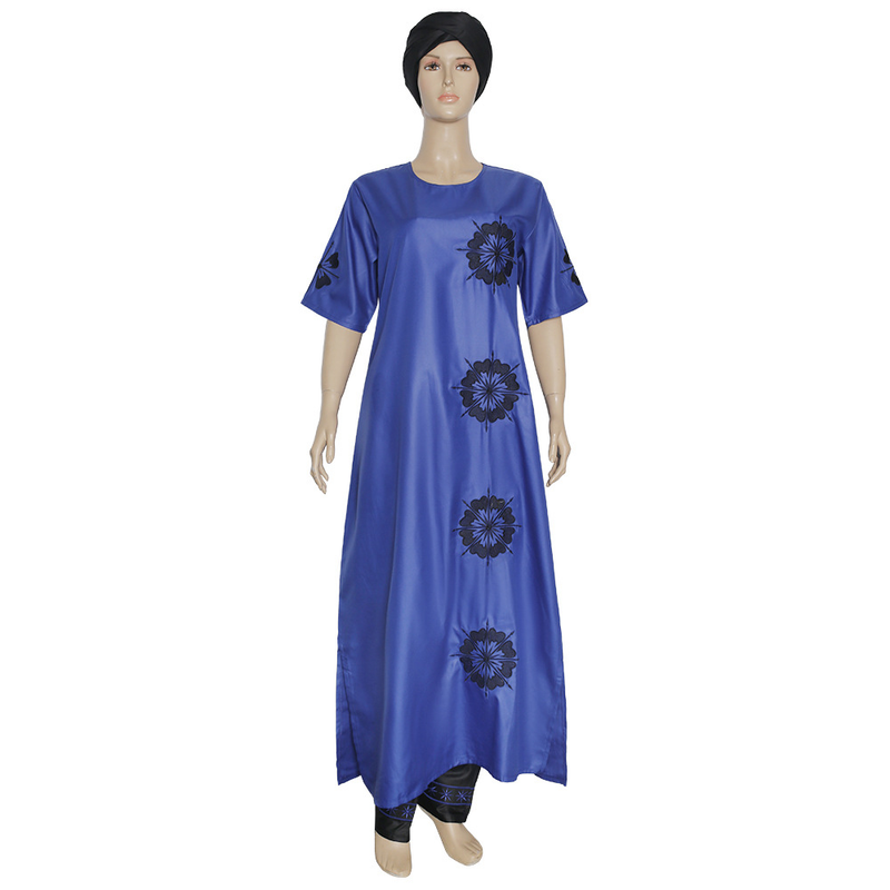 Completo due pezzi Verve a maniche corte in tessuto opaco con foulard, abito lungo musulmano, taglie forti, da donna_voghion.com