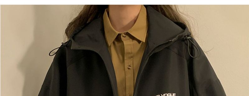 Women's Outdoor Jacket With Hood, Spring And Autumn Style, High-End Feel, Casual Oversize Coat, Loose Fit For Students_voghion.com