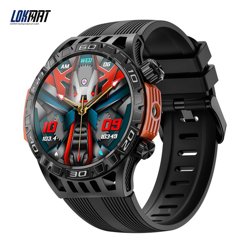 Reloj inteligente LOKMAT ZEUS6 PRO con Bluetooth, luz de llamada, linterna, brújula y pulsera deportiva para exteriores_voghion.com