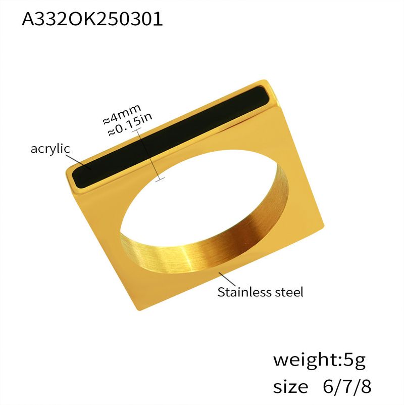 Anello da donna con zircone intarsiato, anello alla moda, personalità, in acciaio inossidabile, colore preservante, anello per indice, combinazione di marea_voghion.com