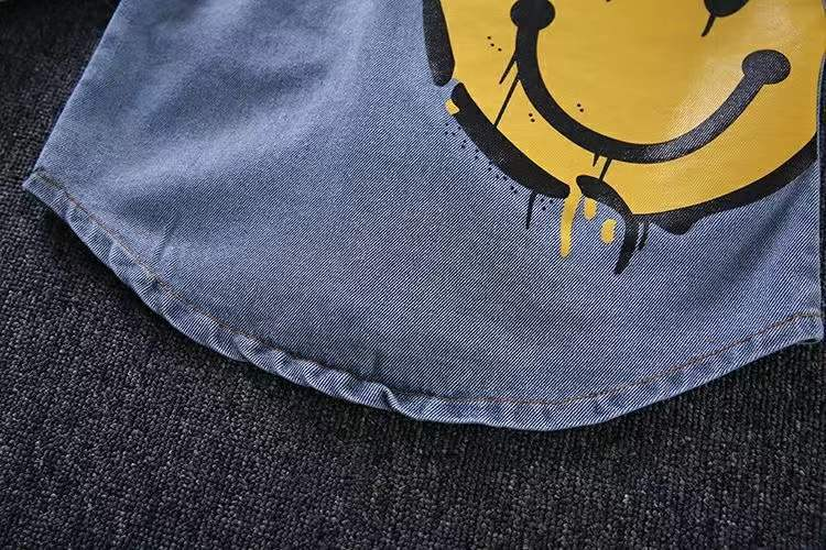 Cowboy da ragazzo con volto sorridente, nuova maglietta da 1 a 3 anni, set da due pezzi, per bambini, primavera e autunno alla moda_voghion.com