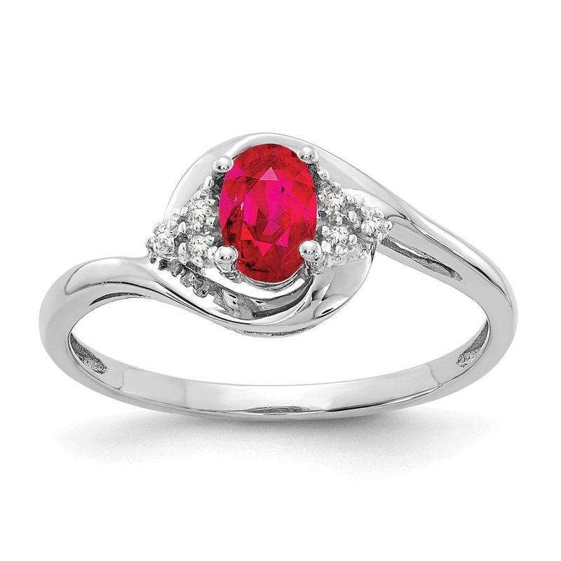 14k White Gold Ruby And Diamond Ring_voghion.com