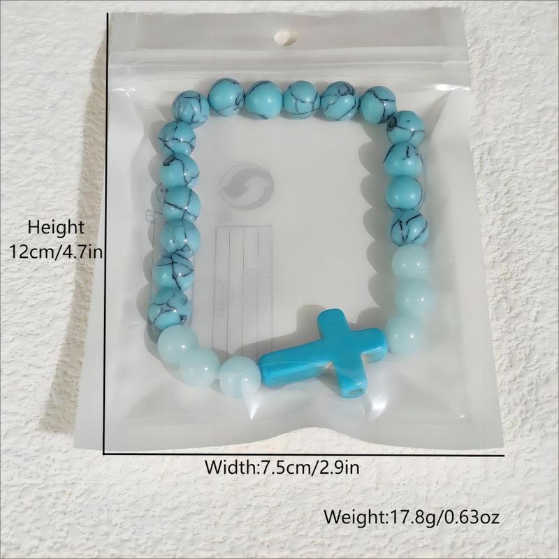 Vulkanische steen Glow in The Dark Cross kralen mannen en vrouwen lichtgevende partij paar armband strand sieraden_voghion.com