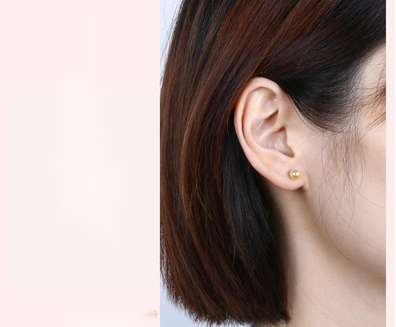 6 Farben erhältlich Heißer Verkauf Mode S Silber Koreanische Ausgabe Kleine Bean Starke Licht Runde Shell Perle Ohrringe_voghion.com