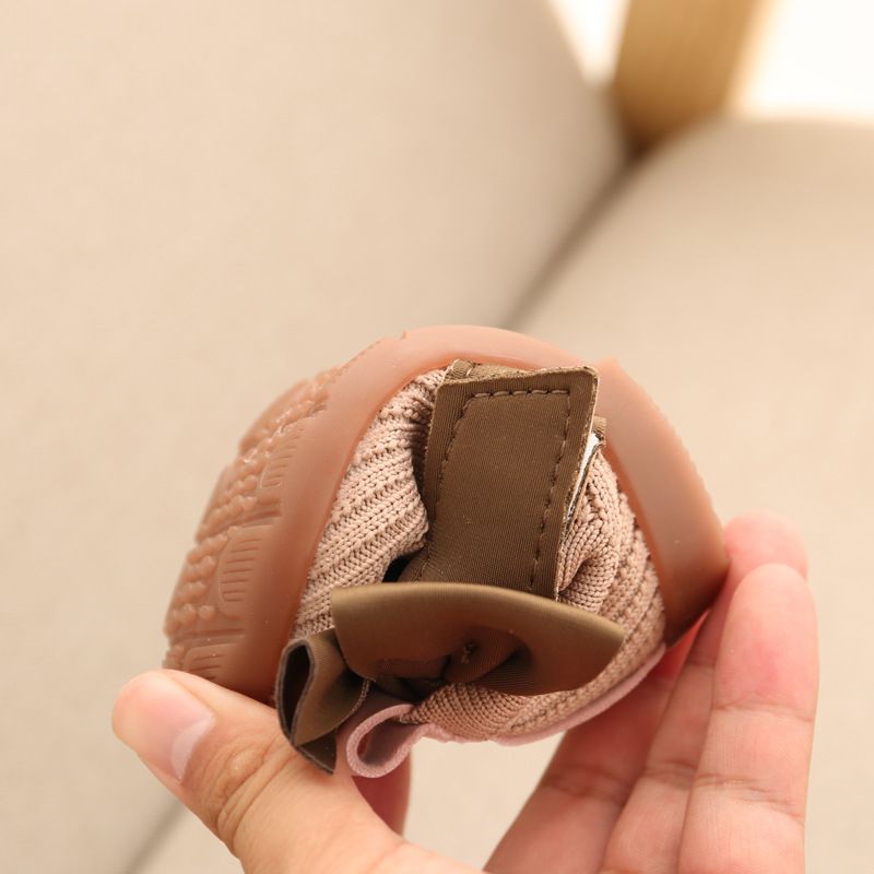 Printemps et automne marche 0-1 an semelle souple antidérapant petit enfant princesse édition coréenne nœud petit cuir_voghion.com