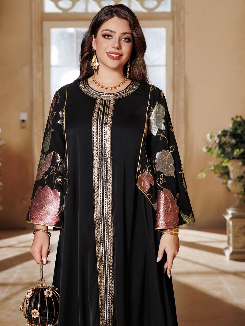 Damenbekleidung Temperamentkleid Perlen bestickte Pailletten Damenbekleidung Kaftan_voghion.com