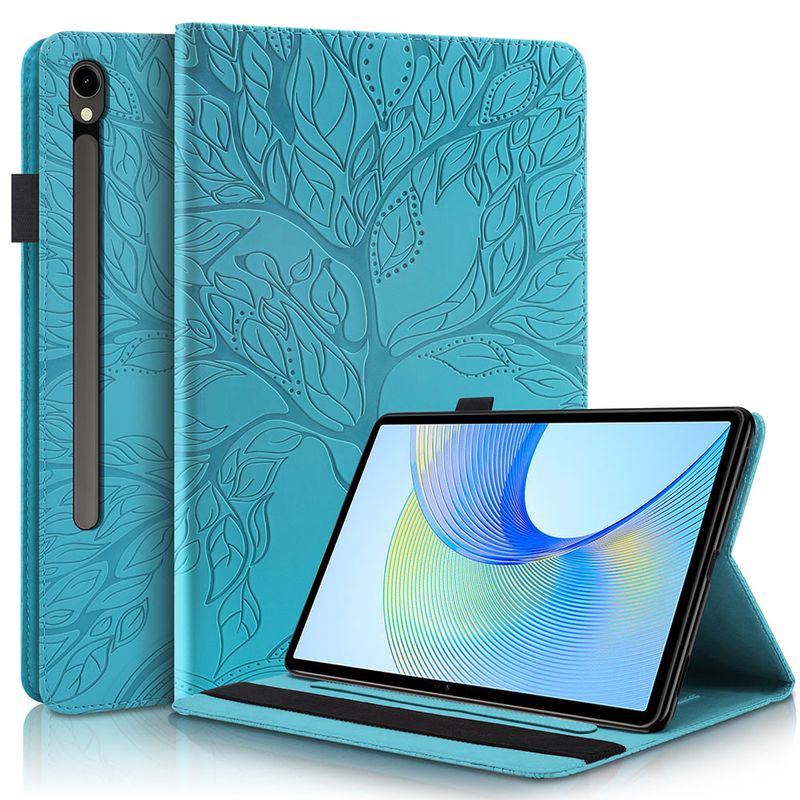 Étui portefeuille en cuir pour tablette Samsung Galaxy Tab S10 FE Plus 13 pouces (2025), motif arbre 3D en relief_voghion.com