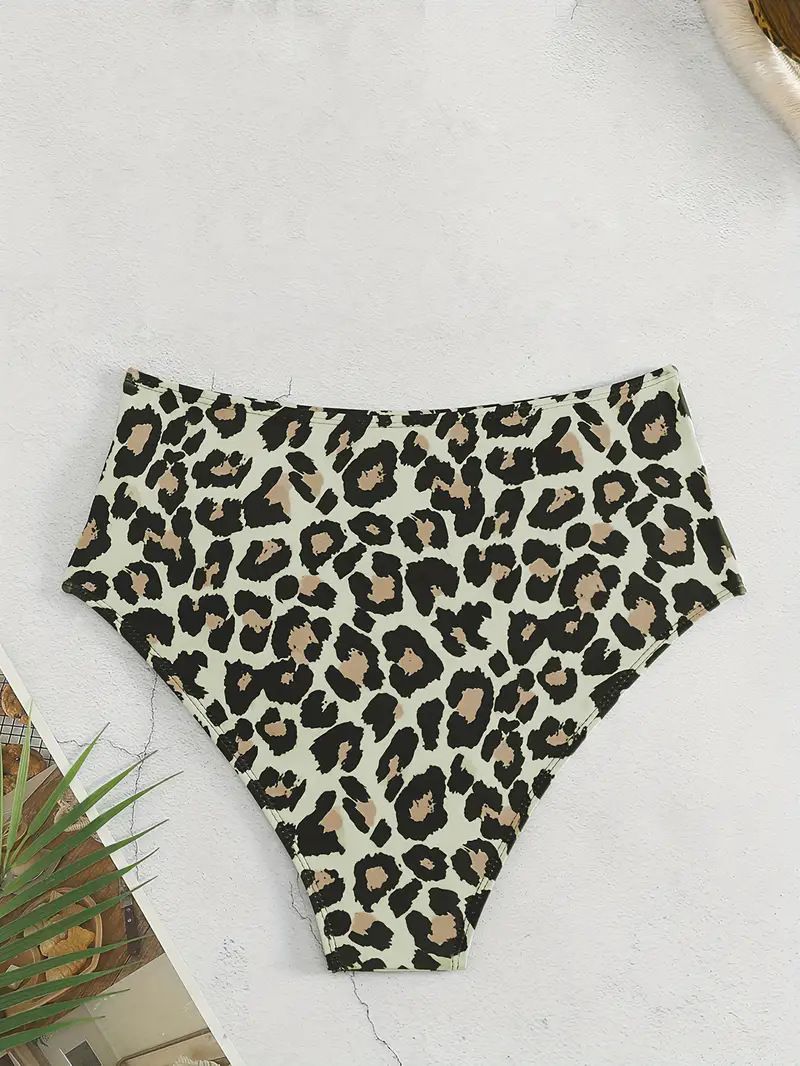 High-Waisted Bikini Bottom – Tummy Control & Quick-Dry Fabric (S-XL) – Solid/Animal Print Swimwear For Women_voghion.com