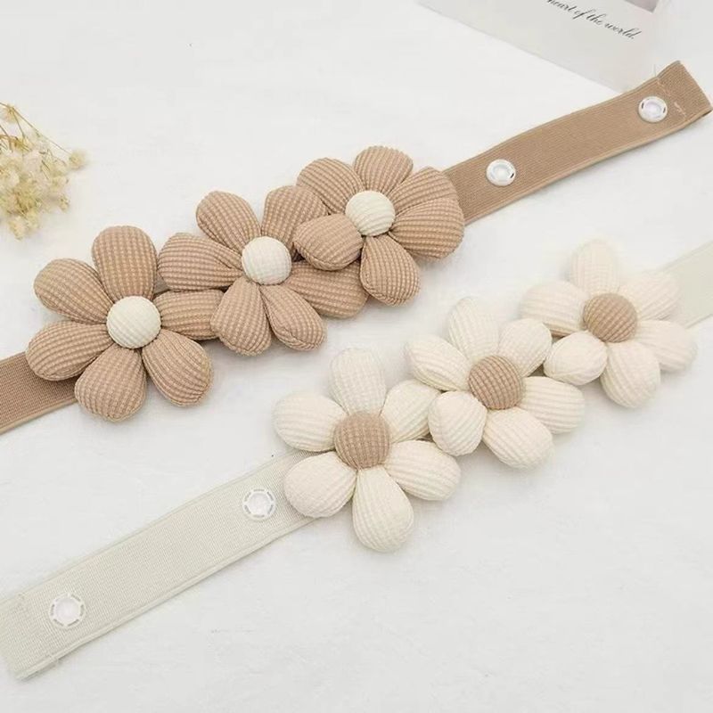 Internet Celebrity Large 8CM Cotton Linen Flower Tiebacks No-Drill Elastic Buckles Curtain Accessories 2p-set_voghion.com