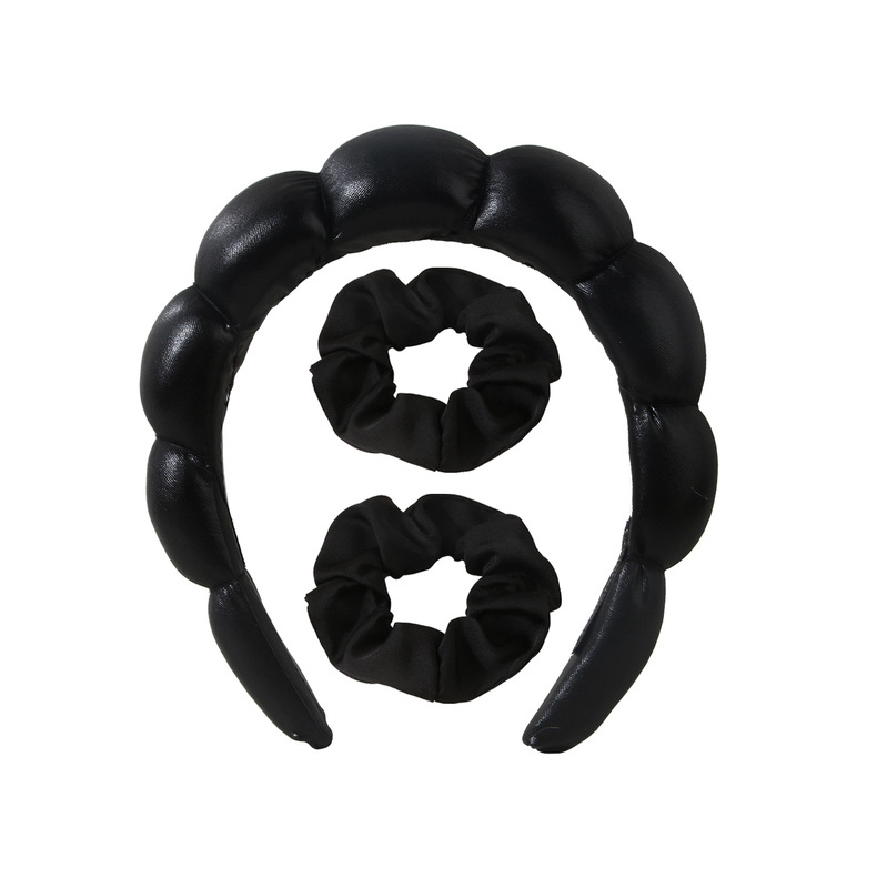 Acessórios de vestuário Guanyang PU Cloud Headband Conjunto de faixa de cabeça Combinação de maquiagem feminina Lavagem facial Faixa de cabeça Círculo do intestino grosso Acessórios para cabelo_voghion.com