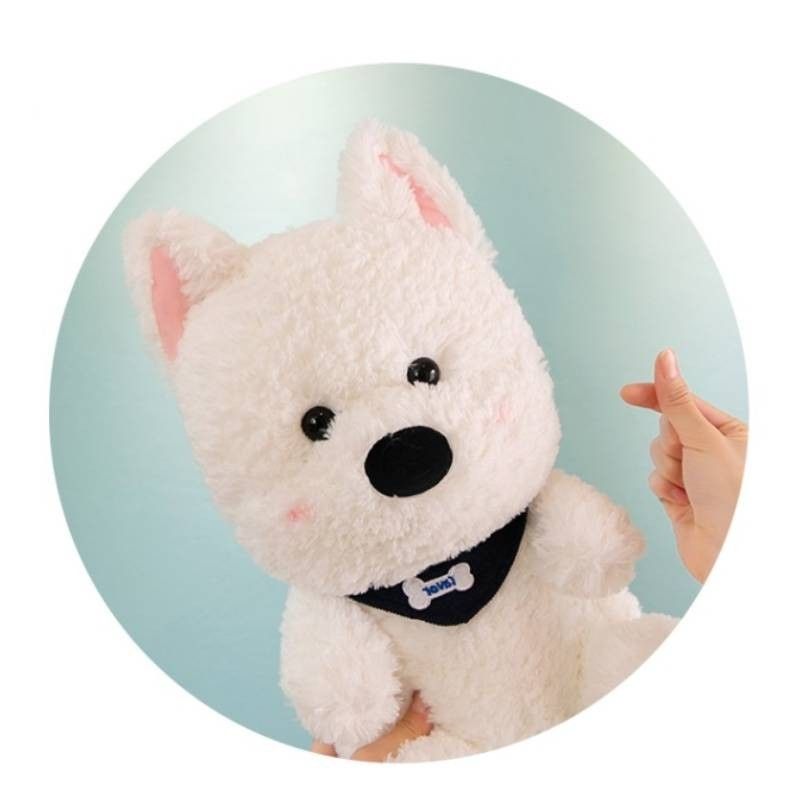 Schal Hund Weiß Entzückendes Plüschtier Weiches Stofftier für Geschenke Anlässe Und_voghion.com