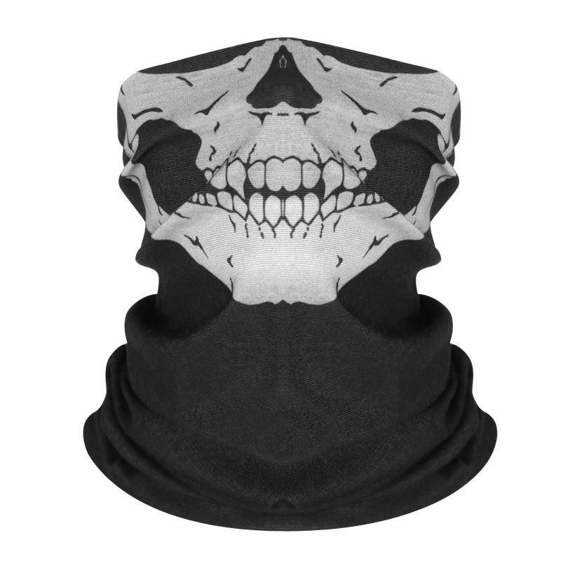 Fahrradmaske, Thermoschal, Halloween-Requisiten, Totenkopf, variabler Gesichtsschal, nahtloses multifunktionales magisches Kopftuch_voghion.com