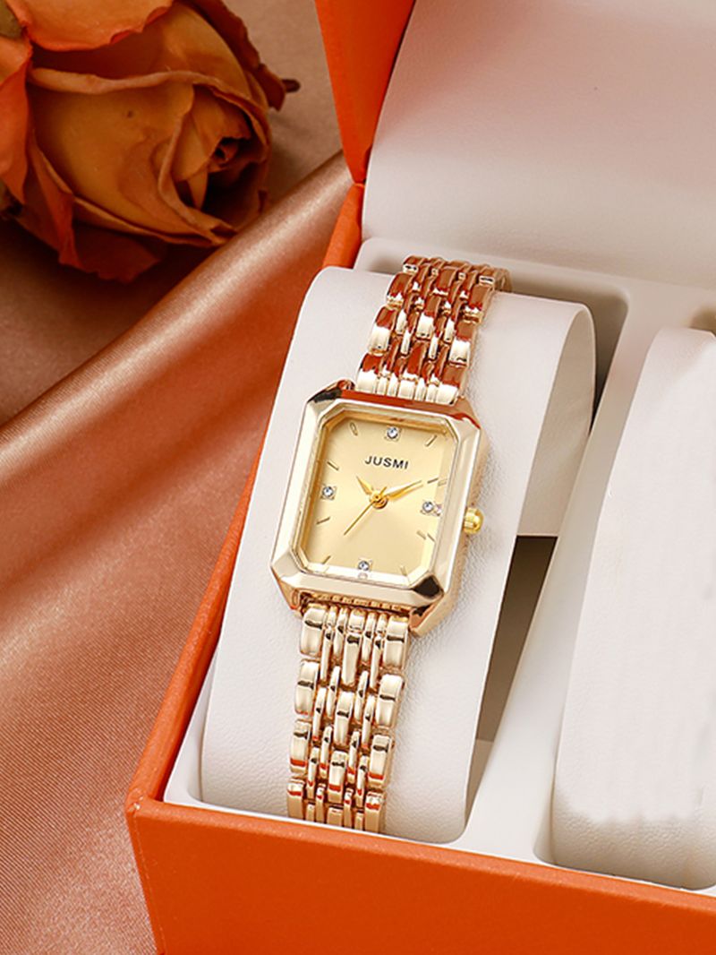 Ensemble montre et bijoux pour femme, bracelet carré tendance, style hip-hop, collier multicouche, chaîne de pull, coffret cadeau_voghion.com