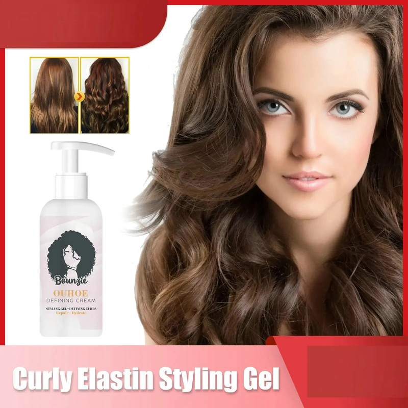 Nemlendirici Şekillendirici Jel Kıvırma Güçlendirici Saç Tanımlayan Kabarık Kıvırcık Bakım Esnekliği Geri Yükleme Kontrol Saç Modeli Kıvırcık Şekillendirici Elastin_voghion.com