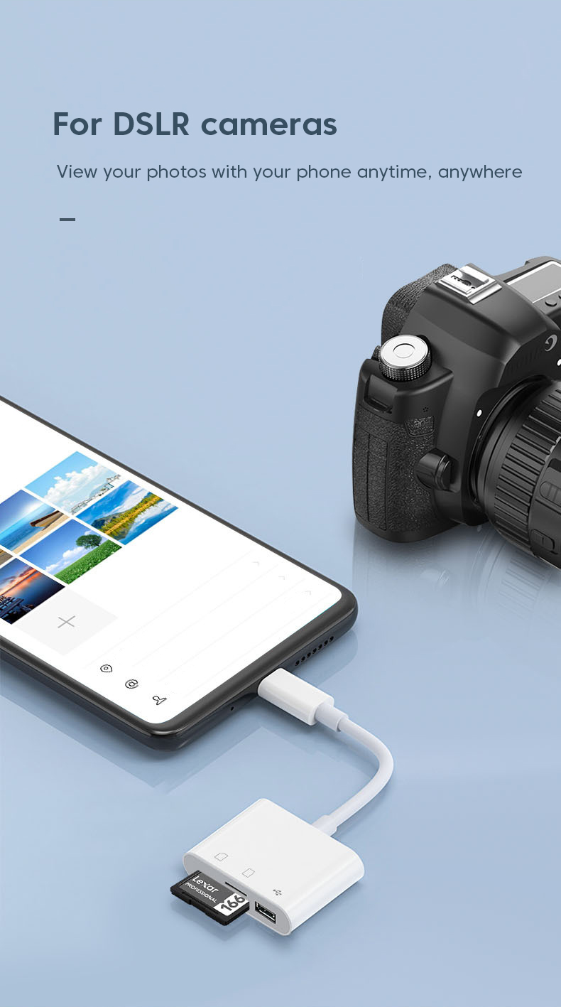 Adapter Type-C Micro TF CF SD-minnekortleser Skriver Compact Flash USB-C-adapter for bok Samsung Huawei Xi_voghion.com