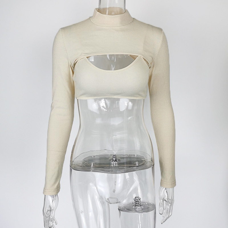 Women's Sexy Hottie Wrap Blouse Neckline Halter Two Piece Set_voghion.com