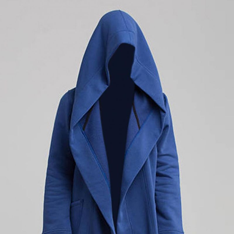 Einfarbiger, Modischer, Übergroßer, Langer Herrenmantel, Extra Langer Trenchcoat, Großer Hut Zum Filmen_voghion.com