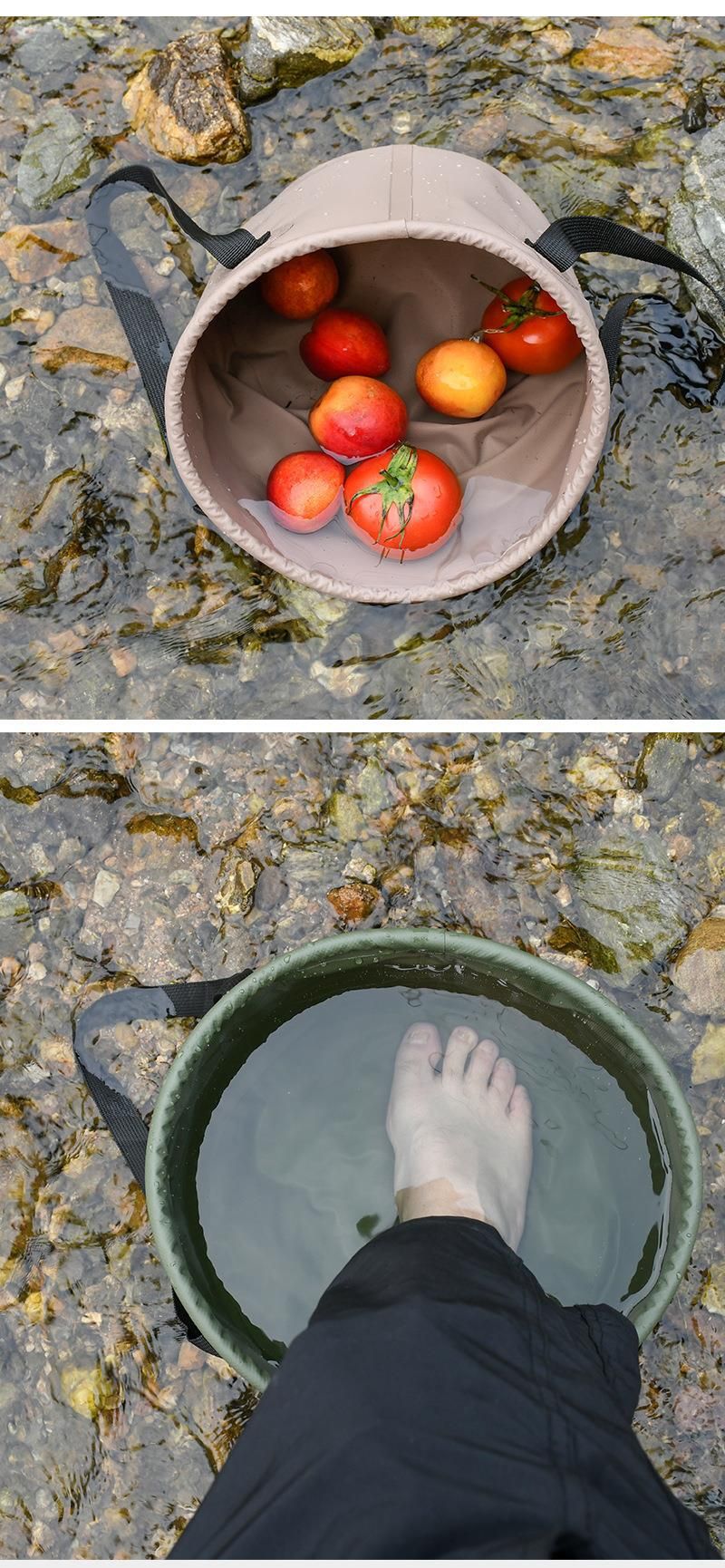 Cubo de almacenamiento de agua telescópico para coche, portátil, de gran capacidad, plegable, multifuncional, para acampar al aire libre_voghion.com