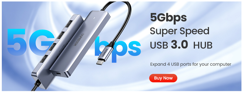 UGREEN USB C Hub 5Gbps 7 Ports USB3.0 Splitter With Individual OFF/ON Switch LED Indicator For PC Laptop MacBook Pro/Air_voghion.com