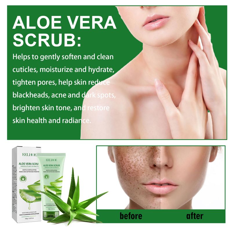 EELHOE Aloe Vera Scrub For Deep Cleansing, Exfoliating And Smoothing Acne Marks, Soft Skin Scrub_voghion.com