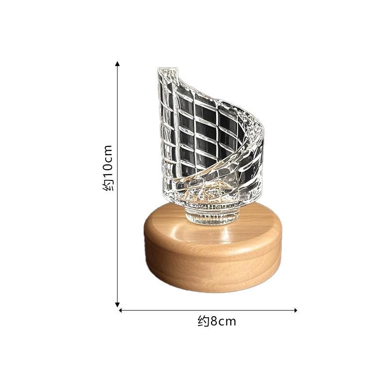 1 pz. Lampada da scrivania in cristallo con luce notturna creativa, comodino, decorazione per la camera da letto, regalo di Natale estetico, luci al tramonto_voghion.com