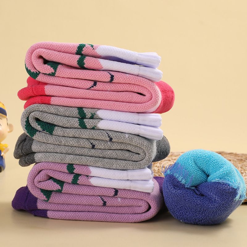 Autumn Winter Children's Ski Thickened Terry Knee Pads Shock Absorption Hiking Trekking Breathable Sports Thermal Socks_voghion.com