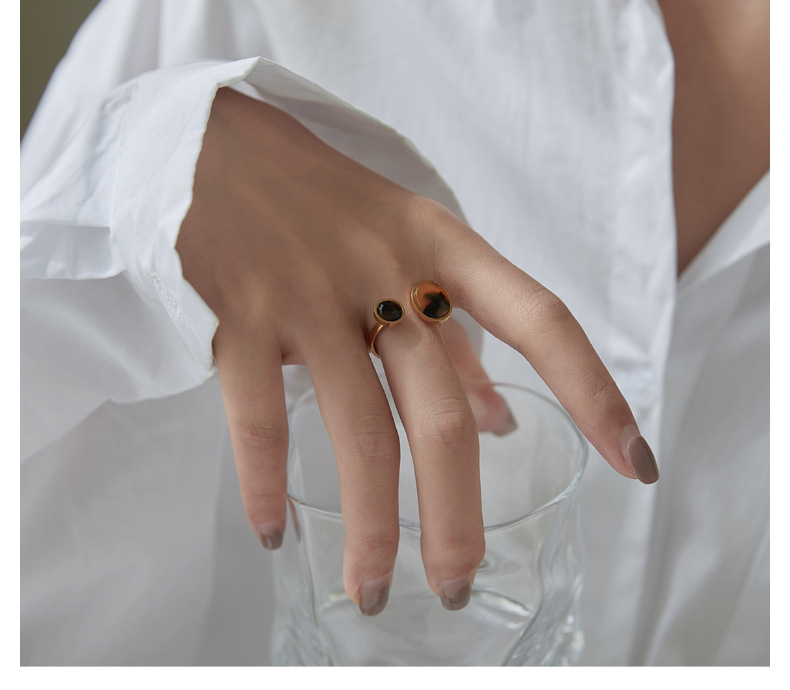 Anello europeo e VENERE americano retrò Cat Eye Anello moda femminile semplice anello di apertura regolabile oro Pl_voghion.com