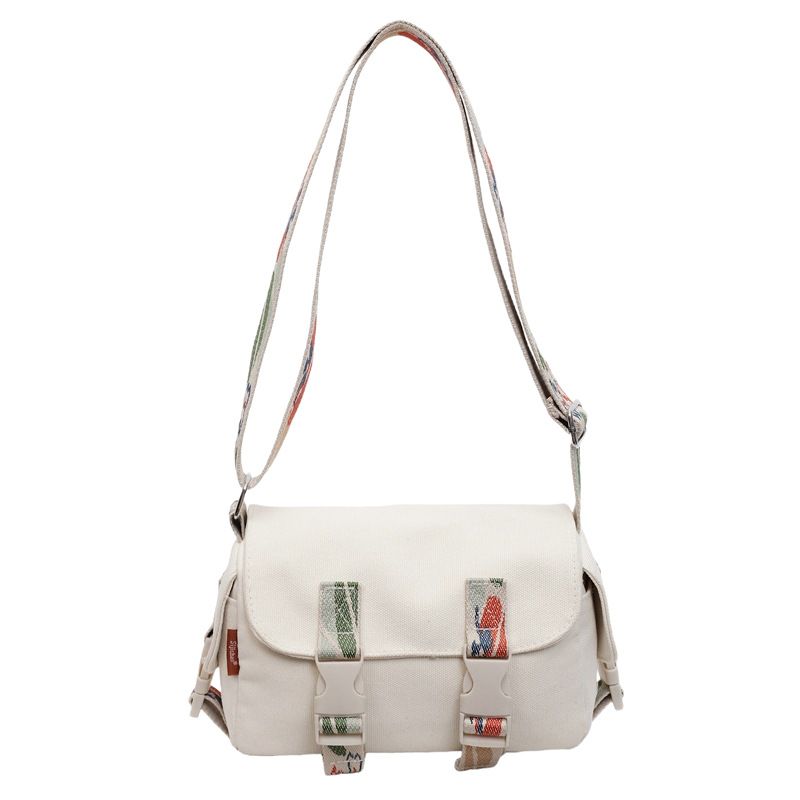Neue schlichte Canvas-Nischendesign-Schultertasche mit großer Kapazität und Klappdeckel, Modetrend, Damen-Umhängetasche_voghion.com