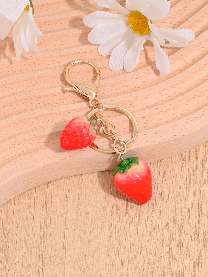 Portachiavi giapponese coreano a forma di fragola e ciliegia per donna, squisito e carino_voghion.com
