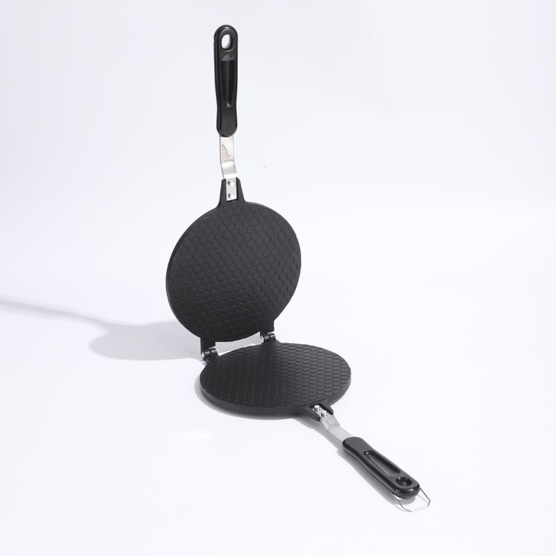 Non-Stick Egg Roll Waffle Cone Maker For Home Baking - Round Cake Cookie Mold With 17cm & 22cm Patterned & Plain Designs_voghion.com