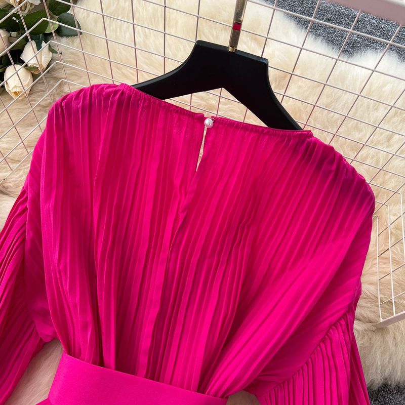 Abito da donna in maglia jacquard retrò, abito da donna in due pezzi con gilet senza maniche e gonna di media lunghezza_voghion.com