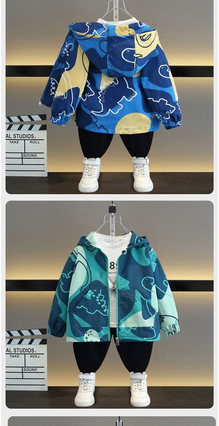 Abrigos de primavera 2025 para niños, ropa para niños, nuevas chaquetas con capucha y dibujos animados para niños de tallas medianas y grandes, rompevientos con estampado completo, tendencia._voghion.com