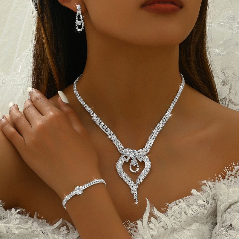 Set di gioielli unisex, collana alla moda, orecchini, bracciale, anello, completo di gioielli, gioielli da sposa, collana di diamanti nudi, completo_voghion.com