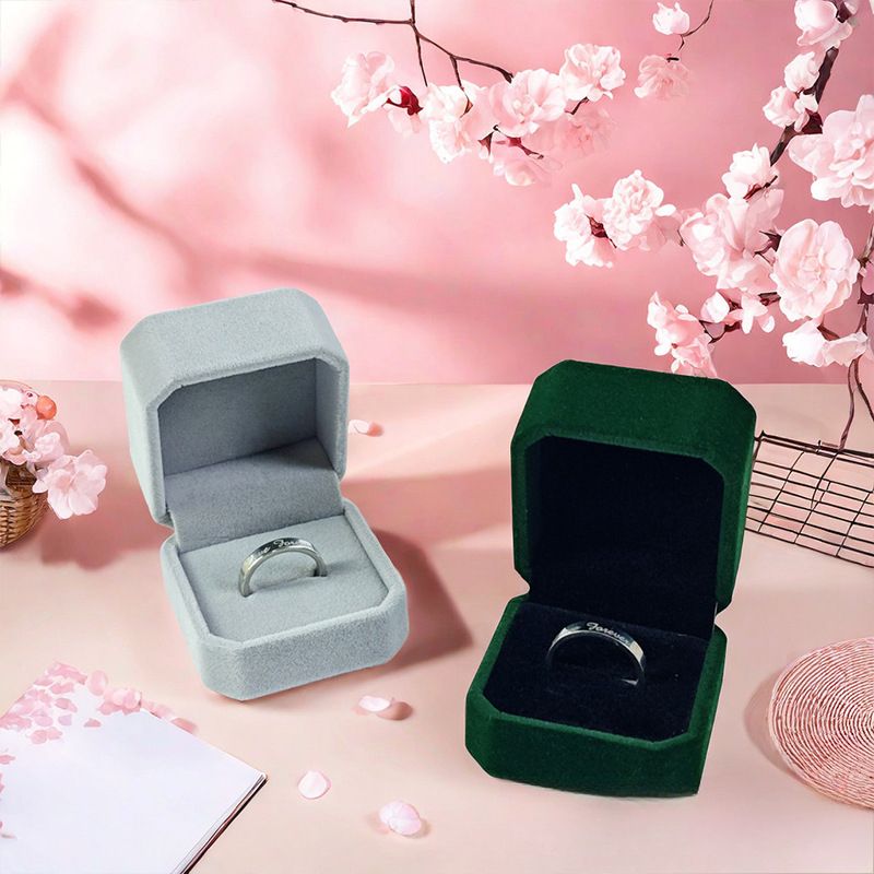 Wedding Ring Box Flannel Wedding Proposal Diamond Ring Box Jewelry Box Stud Earring Box Packaging Gift Box Birthday Valentine's Day Anniversary Gift_voghion.com