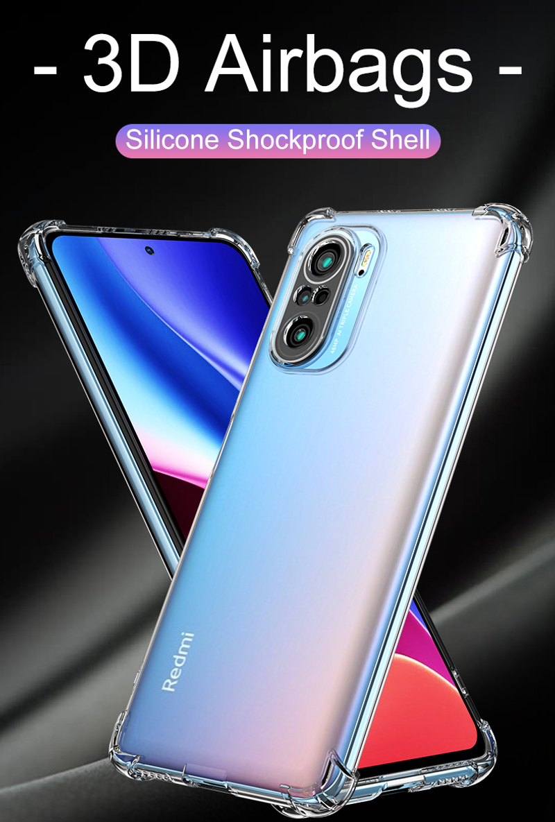 Xiaomi Redmi Note 11 10 9 8 11T 10T 10S 9S 8T için Darbeye Dayanıklı Silikon Telefon Kılıfı Şeffaf Yumuşak Kılıf_voghion.com