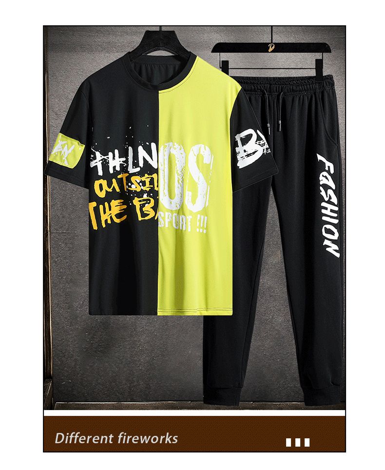 Ropa para hombre Camisetas de manga corta de verano para hombre, estilo moderno, combinables, para deportes al aire libre, ocio, traje holgado con estampado de colores a juego_voghion.com