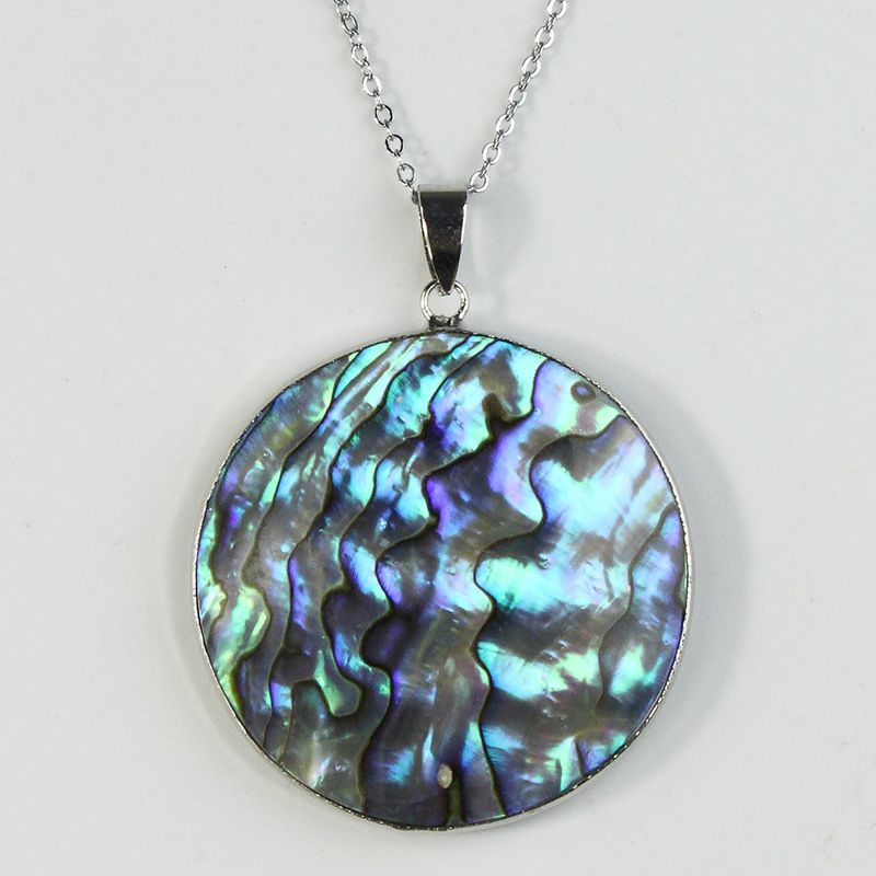 Hanger met natuurlijke abalone schelp en kruiswaterdruppel_voghion.com
