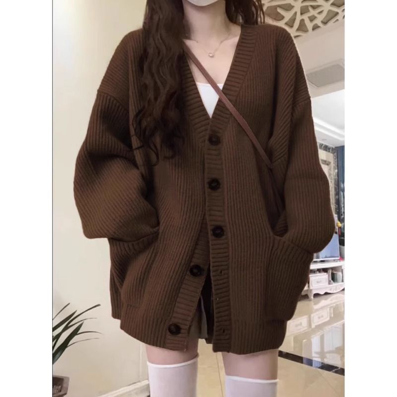 Pull paresseux pour femme, nouveau design automne-hiver, style universitaire, cardigan tricoté_voghion.com