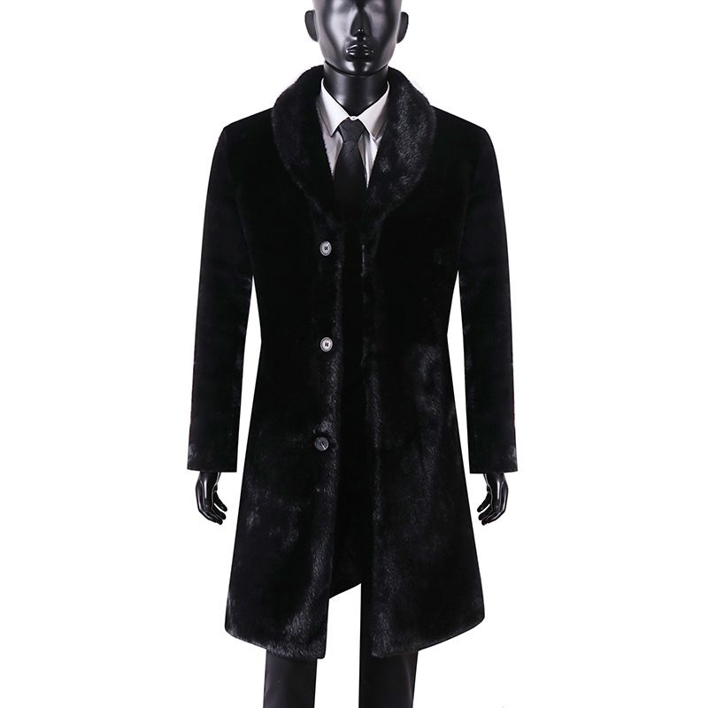 Herrenbekleidung Großer Nerzmantel Herren Trendy Ganzer Nerzmantel Winter Nerz Lockerer Pelz Goldener Nerzmantel Herren_voghion.com