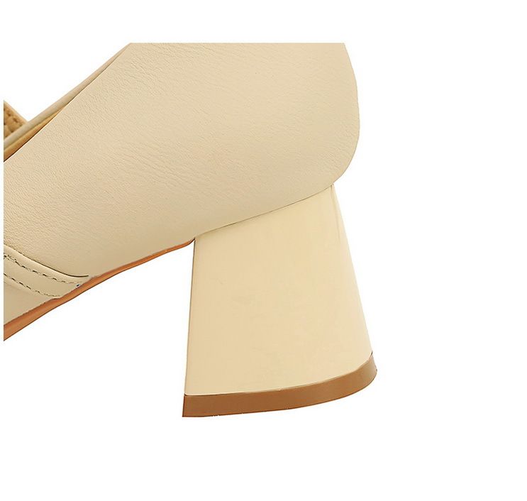 5288-17 Scarpe da donna con tacco medio e spesso, versione coreana, con punta quadrata, punta bassa, strass di perle, dritte_voghion.com