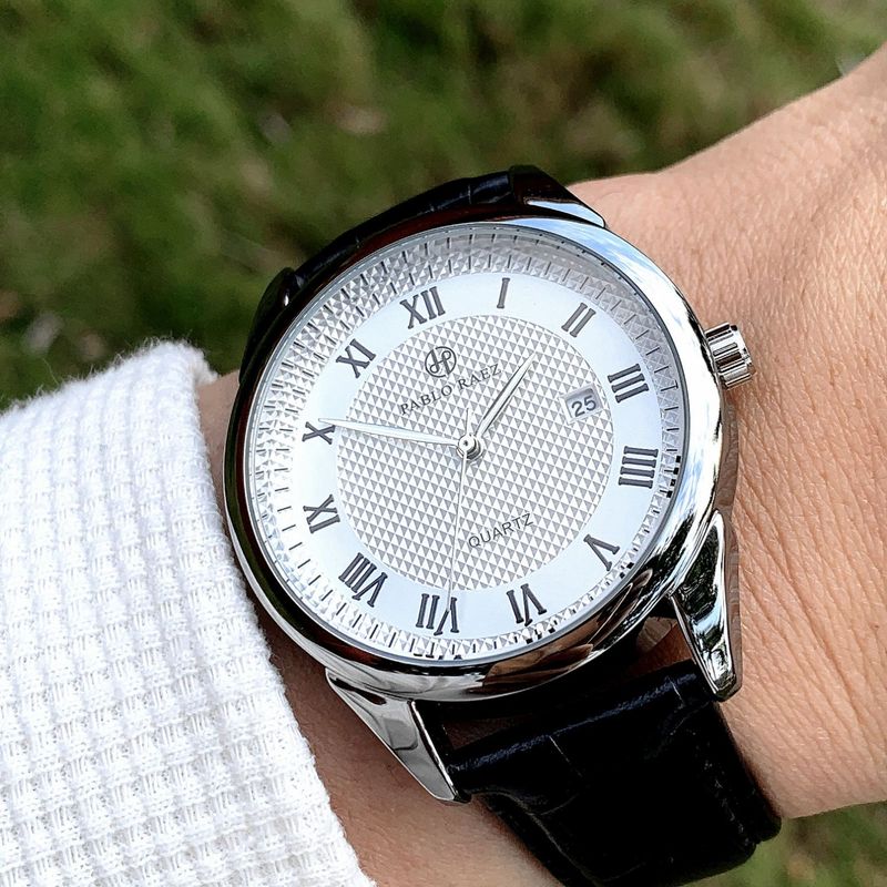 PABLO RAEZ High-value Brand Genuine Retro Trendy Men's Watch Genuine Leather Waterproof Calendar Student Watch_voghion.com