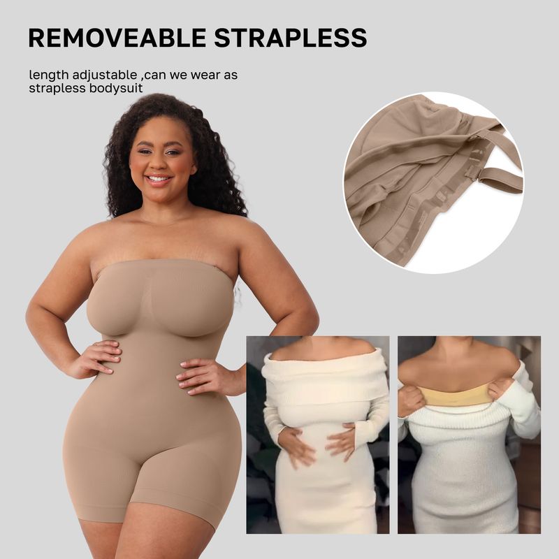 Seamless Shapewear Bodysuit For Women - Tummy Control Slimming Full Body Shaper With Adjustable Straps & High Waist Compression_voghion.com