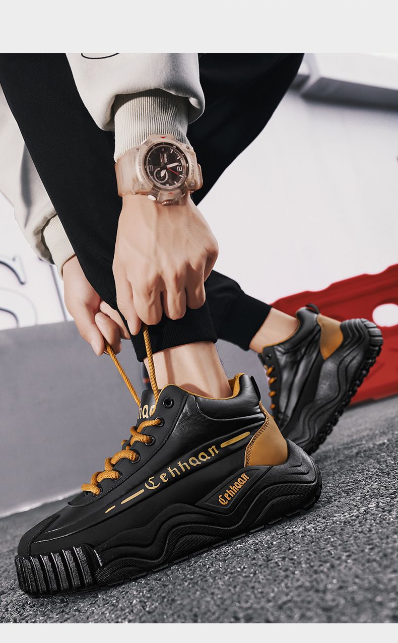 Héich Wanter rutschfest a verschleißbeständeg Sécherheetsschong fir Baustellen, Männer Outdoor Sportschuhe mat décker Sohle_voghion.com