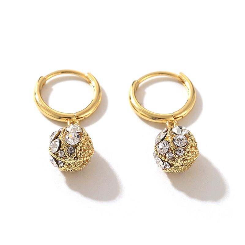Orecchini rotondi semplici e di lusso leggeri con temperamento, intarsiati con diamanti, zirconi, fibbie per le orecchie, gioielli per le orecchie abbinati, piccole fibbie per le orecchie_voghion.com