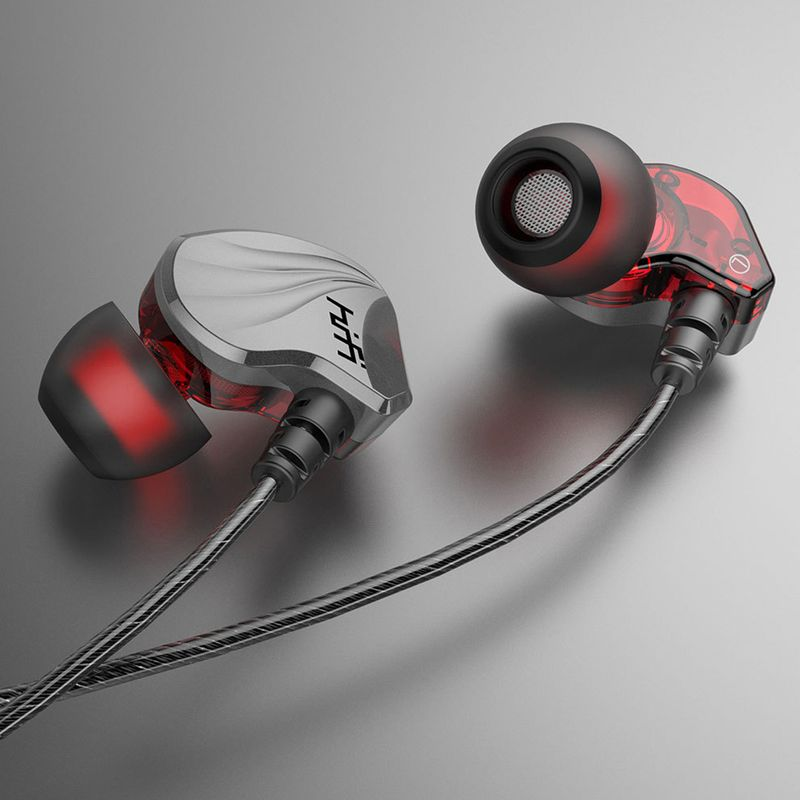 6D 4-Core Dual Moving Coil In-Ear 3.5mm HiFi Bass Wired Earphone Sports Earbuds_voghion.com